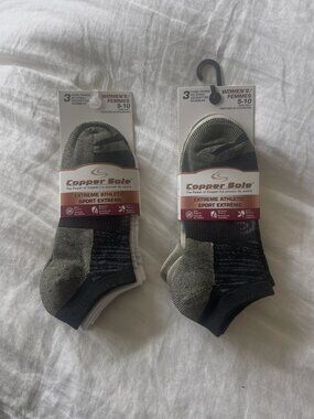 Copper Sole Women’s No-Show Athletic Socks Size 5–10 – 6 Pairs NWT